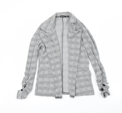 Boohoo Womens Grey Houndstooth  Cardigan Jumper Size 8