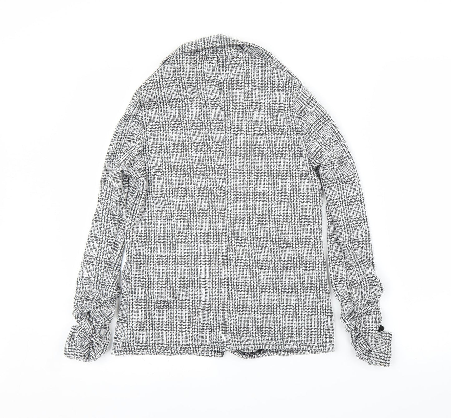 Boohoo Womens Grey Houndstooth  Cardigan Jumper Size 8