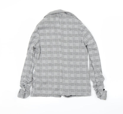Boohoo Womens Grey Houndstooth  Cardigan Jumper Size 8