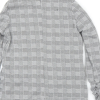 Boohoo Womens Grey Houndstooth  Cardigan Jumper Size 8