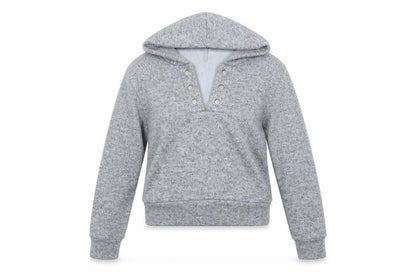 Misspap Womens Grey   Pullover Hoodie Size M  - Croped