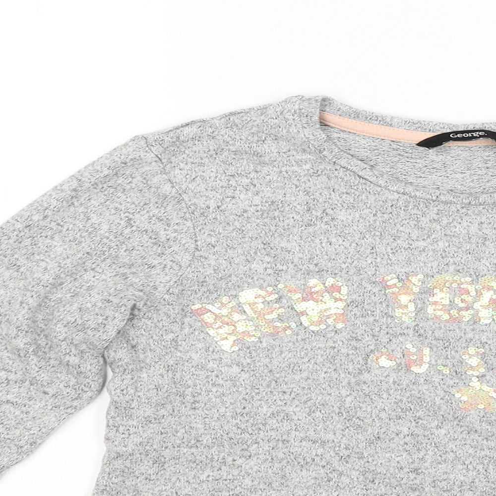 George Girls Grey   Pullover Sweatshirt Size 10 Years  - New york