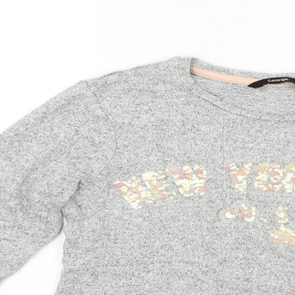 George Girls Grey   Pullover Sweatshirt Size 10 Years  - New york