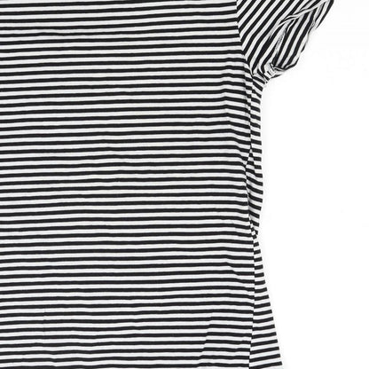 Primark Womens White Striped Jersey Basic T-Shirt Size 12
