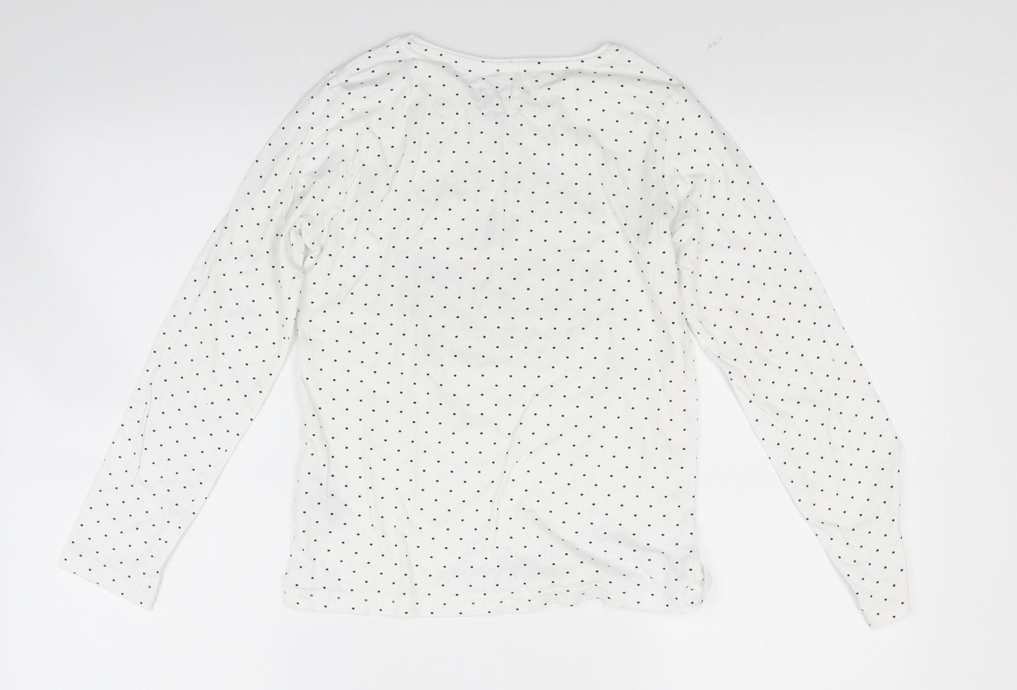 Primark Girls White Polka Dot  Basic T-Shirt Size 11 Years  - Make Your Dreams Happen