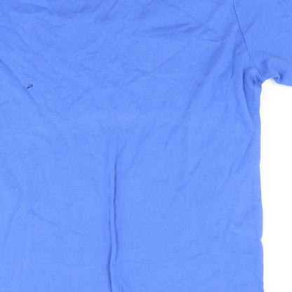 Womens UK Size 16 Isle Blue Basic T-Shirt