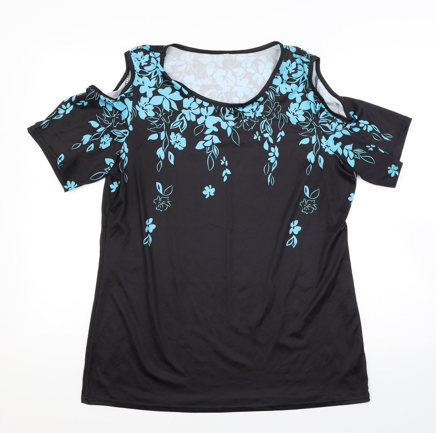 Womens UK Size L Preworn Black Basic T-Shirt