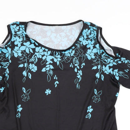 Womens UK Size L Preworn Black Basic T-Shirt