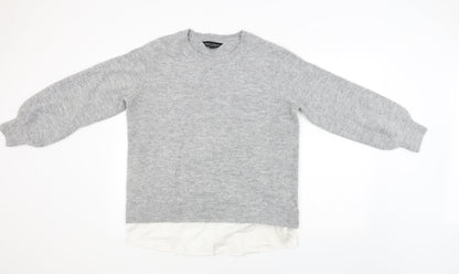 Dorothy Perkins Womens Grey  Knit Pullover Jumper Size 14