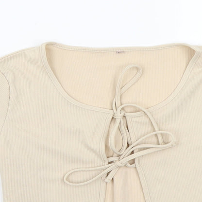 Preworn Womens Beige   Cardigan Jumper Size L