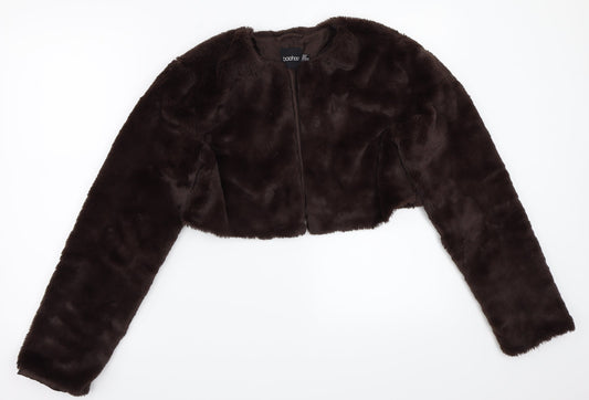 Boohoo Womens Brown   Jacket Coat Size 10