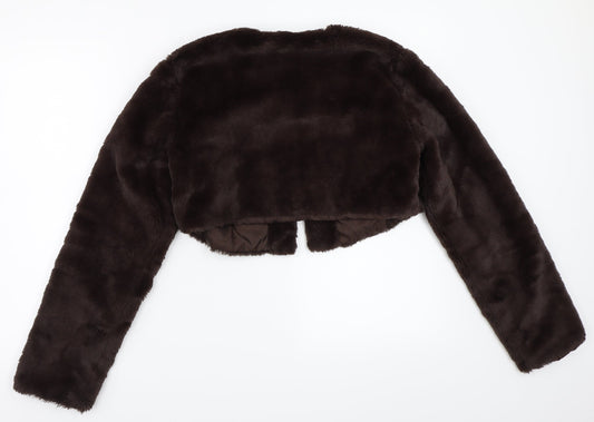 Boohoo Womens Brown   Jacket Coat Size 10
