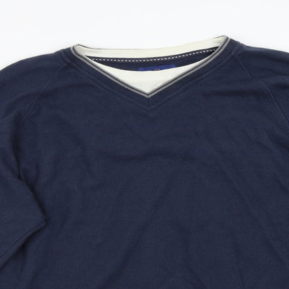 Atlantic Bay Mens Blue   Pullover Jumper Size L