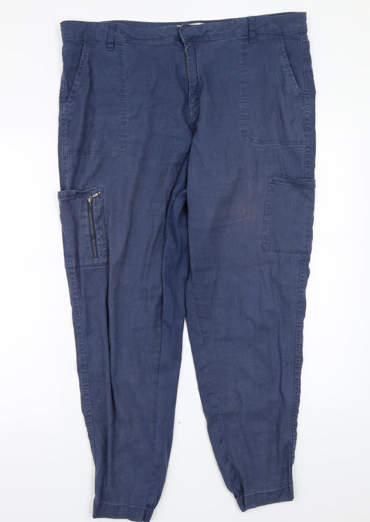 F&F Womens Blue   Trousers  Size 16 L28 in