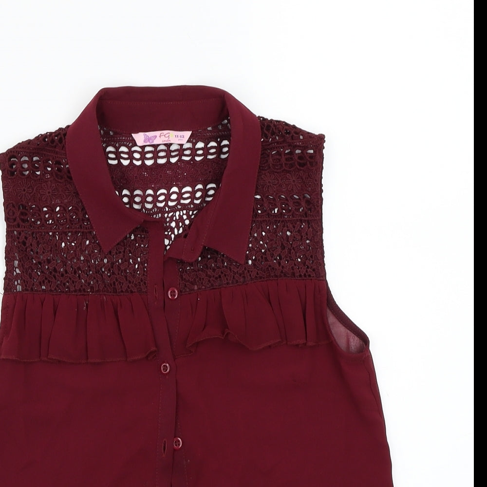 FG london Girls Purple   Basic Button-Up Size 11 Years