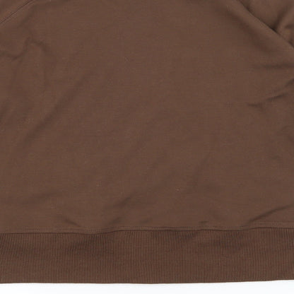 Vivod Womens Brown  Jersey Full Zip Sweatshirt Size 12