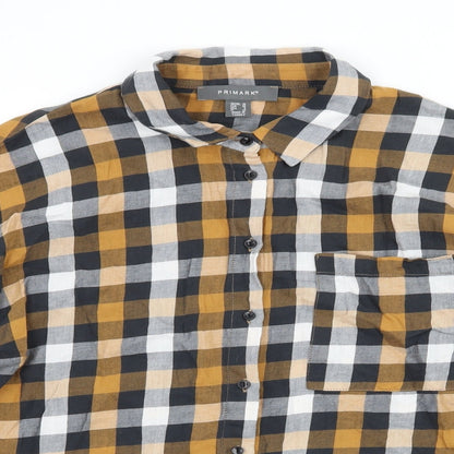 Primark Womens Multicoloured Check  Basic Button-Up Size 10