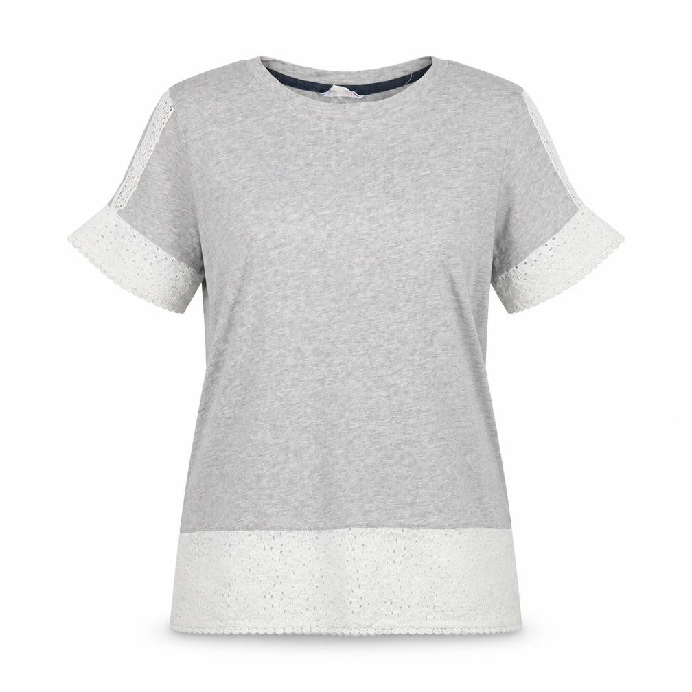 Womens UK Size 10 Falmer Heritage Grey Basic T-Shirt
