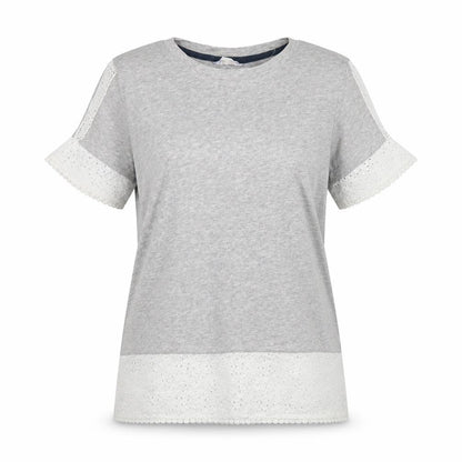 Womens UK Size 10 Falmer Heritage Grey Basic T-Shirt