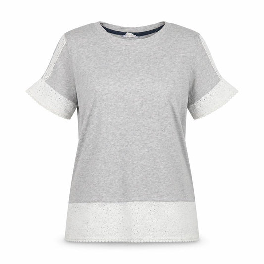 Womens UK Size 10 Falmer Heritage Grey Basic T-Shirt
