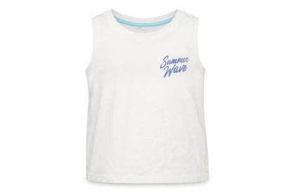 George Boys White  Jersey Basic Tank Size 4-5 Years  - Summer Wave