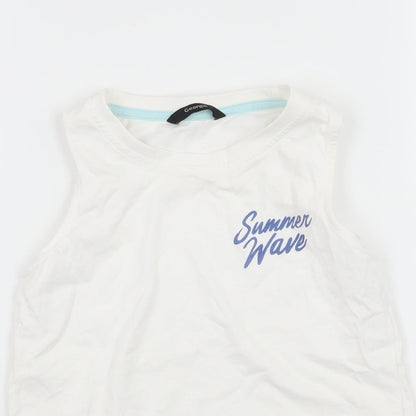George Boys White  Jersey Basic Tank Size 4-5 Years  - Summer Wave