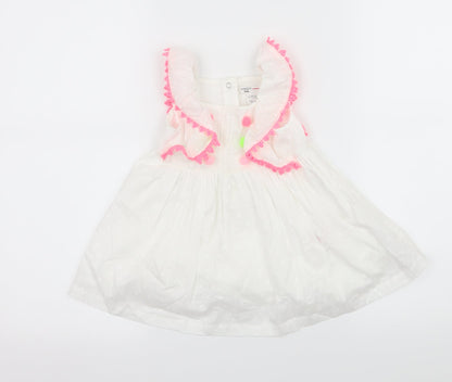 Minoti Girls White   Fit & Flare  Size 6-9 Months