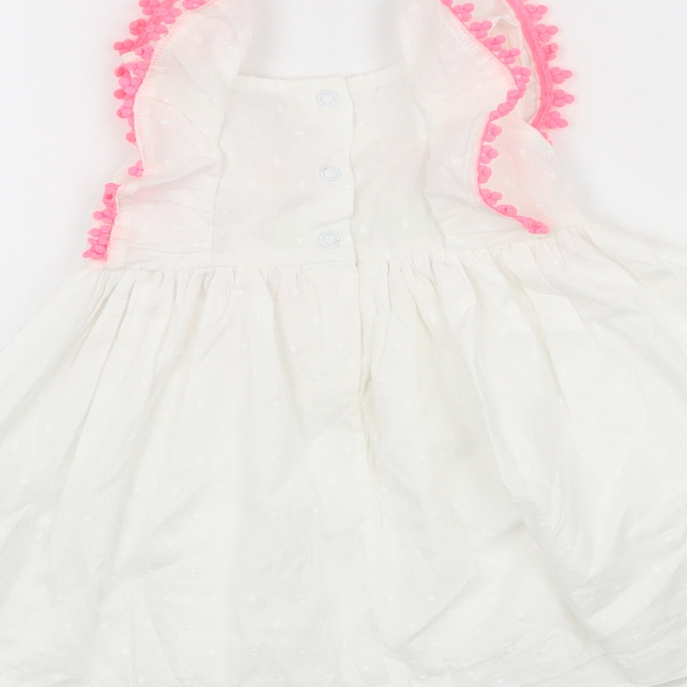 Minoti Girls White   Fit & Flare  Size 6-9 Months