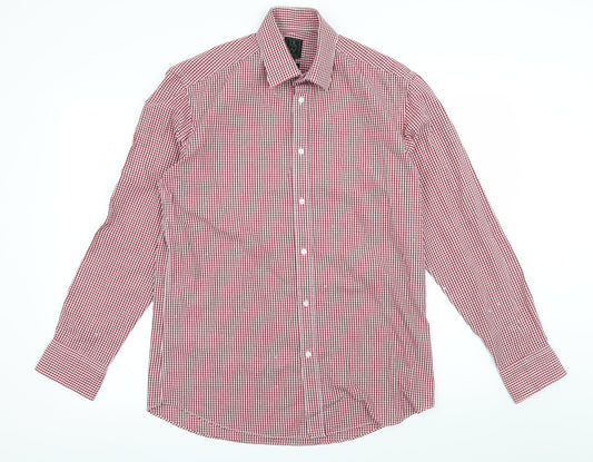 Taylor & Wright Mens Red Check   Button-Up Size 15