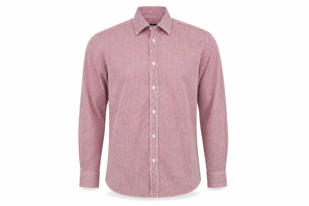 Mens UK Size 15 Taylor & Wright Red  Button-Up Long Sleeve Casual Shirt