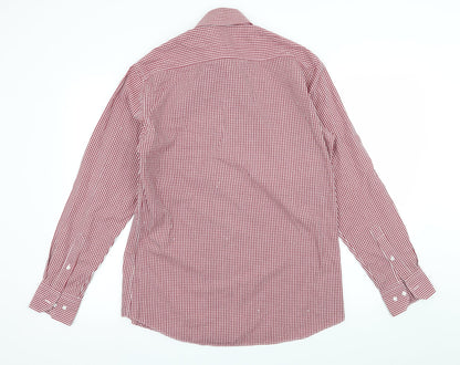 Taylor & Wright Mens Red Check   Button-Up Size 15