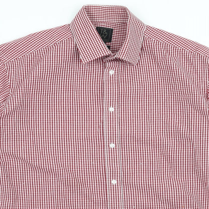 Taylor & Wright Mens Red Check   Button-Up Size 15