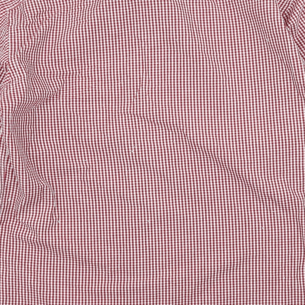Taylor & Wright Mens Red Check   Button-Up Size 15