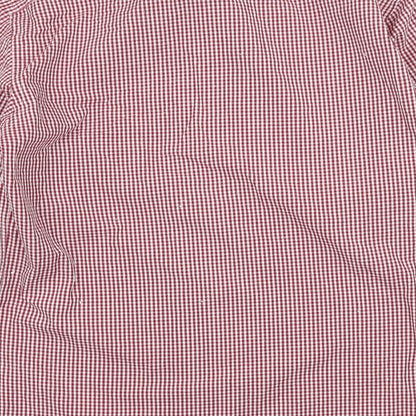 Taylor & Wright Mens Red Check   Button-Up Size 15