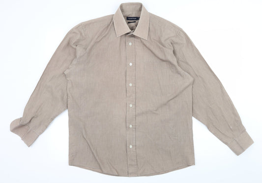 Taylor & Wright Mens Brown    Button-Up Size 15