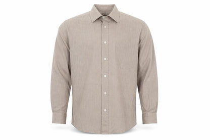 Mens UK Size 15 Taylor & Wright Brown  Button-Up Long Sleeve Casual Shirt