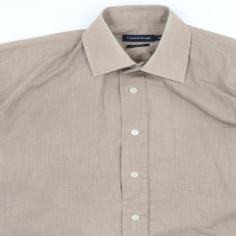 Taylor & Wright Mens Brown    Button-Up Size 15