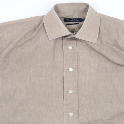 Taylor & Wright Mens Brown    Button-Up Size 15
