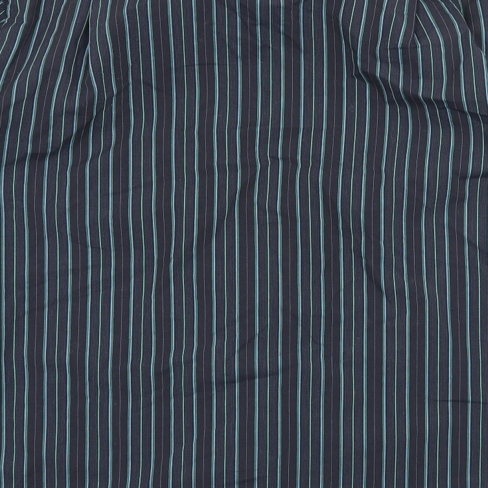 George Mens Blue Striped   Button-Up Size 15