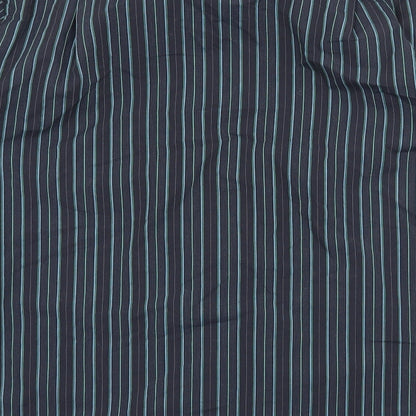George Mens Blue Striped   Button-Up Size 15