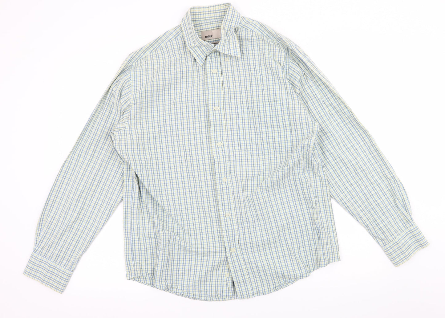 Zantos Mens Multicoloured Check   Button-Up Size M