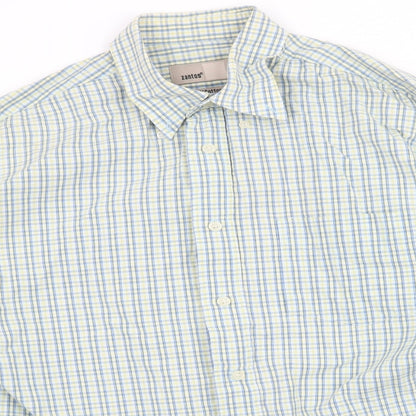 Zantos Mens Multicoloured Check   Button-Up Size M