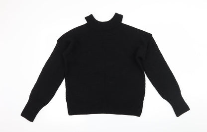 Primark Womens Black  Knit Pullover Jumper Size 6  - Cut out sleeves