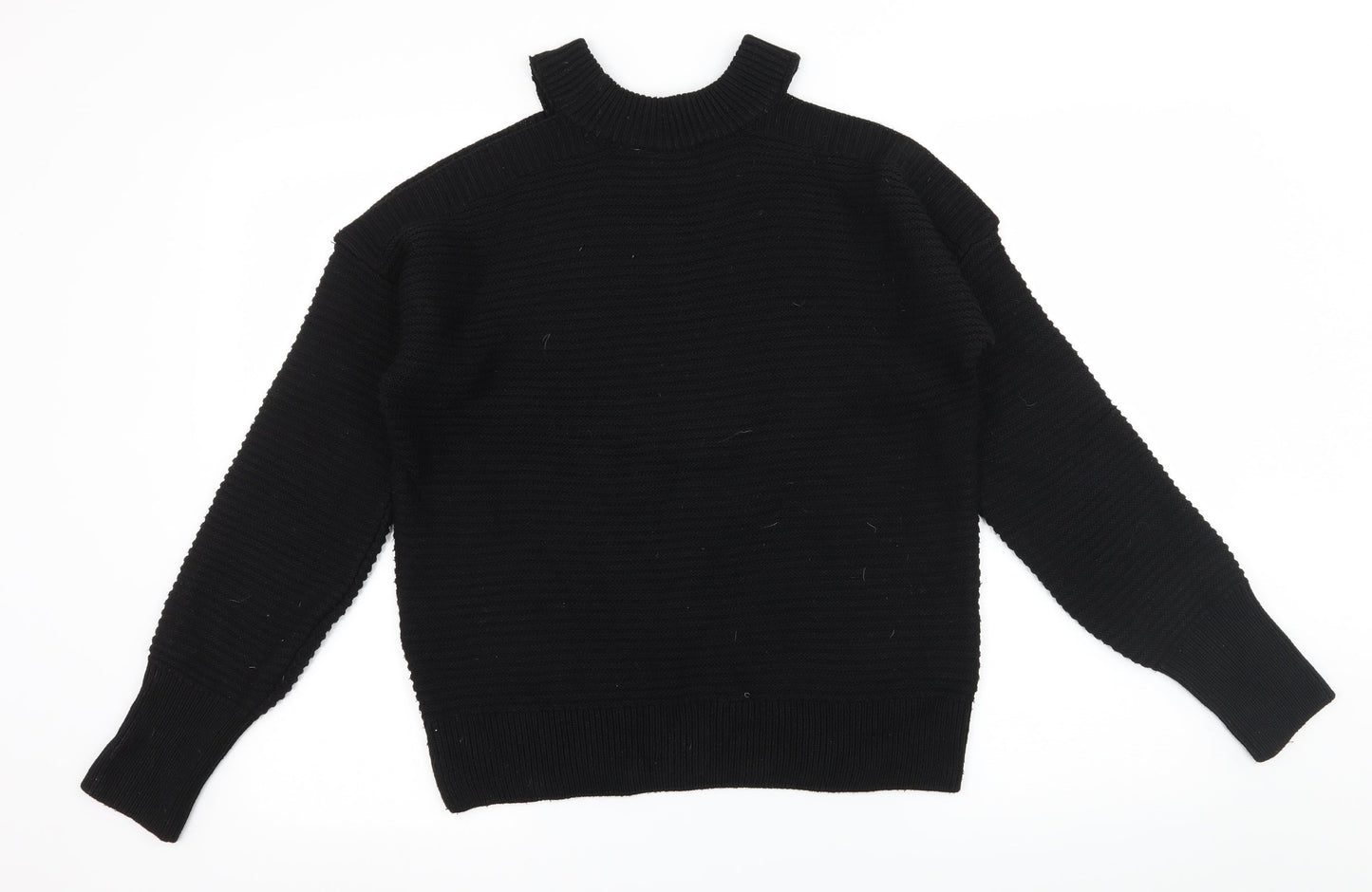 Primark Womens Black  Knit Pullover Jumper Size 6  - Cut out sleeves