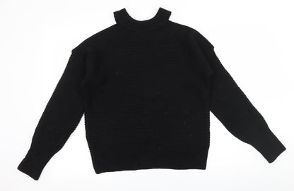 Primark Womens Black  Knit Pullover Jumper Size 6  - Cut out sleeves