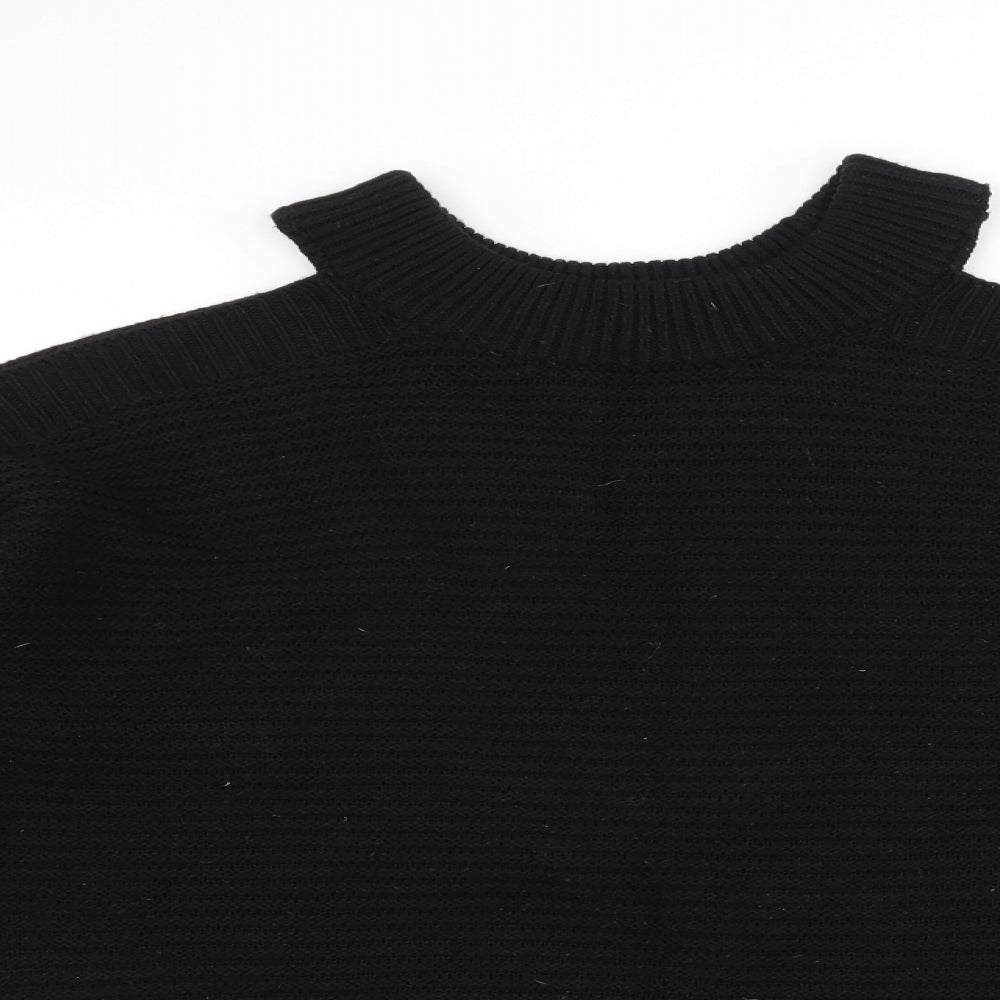 Primark Womens Black  Knit Pullover Jumper Size 6  - Cut out sleeves