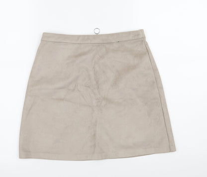 Primark Womens Brown  Velour A-Line Skirt Size 8