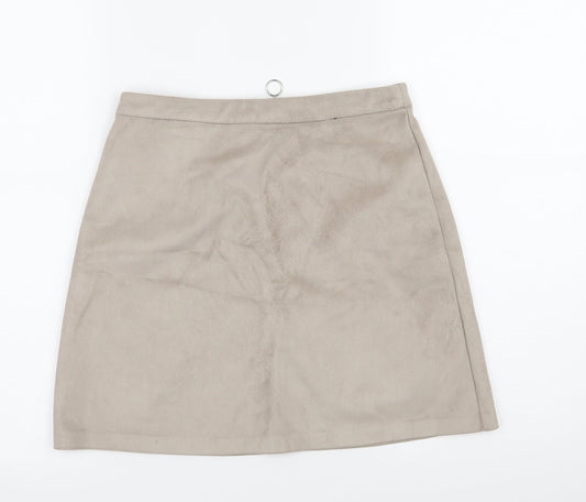 Primark Womens Brown  Velour A-Line Skirt Size 8