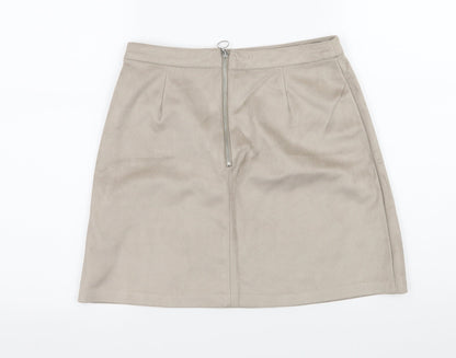Primark Womens Brown  Velour A-Line Skirt Size 8