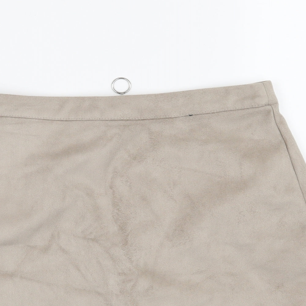 Primark Womens Brown  Velour A-Line Skirt Size 8
